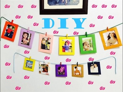 DIY How to make HANGING WALL PAPER PHOTO ALBUM FRAME Tutorial