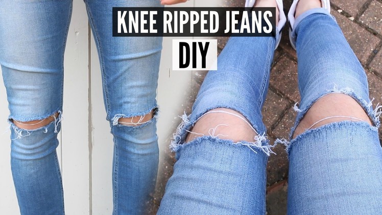 DIY Knee Ripped Jeans Tutorial - How To Style