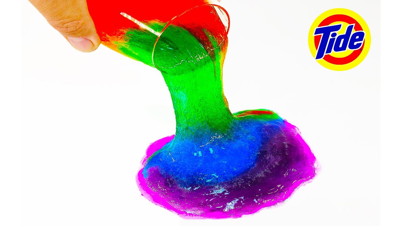 DIY: Make Your Own RAINBOW TIDE DETERGENT SLIME! *NO BORAX* Super Clear & Colorful, 3 Ingredients!