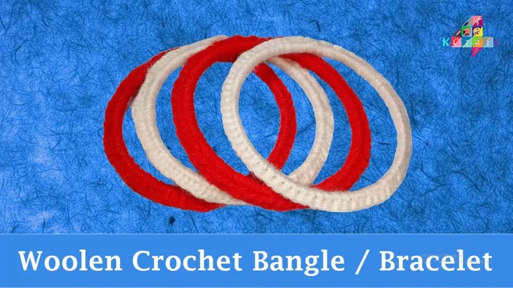 DIY: Making Woolen. Yarn "Crochet" Bangle - Happy Friendship Day Bracelet