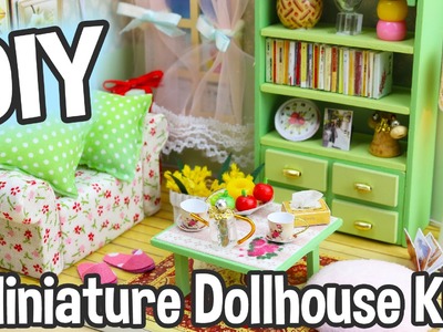 DIY Miniature Dollhouse Kit Cute Room with Working Lights!  Family Hall Roombox