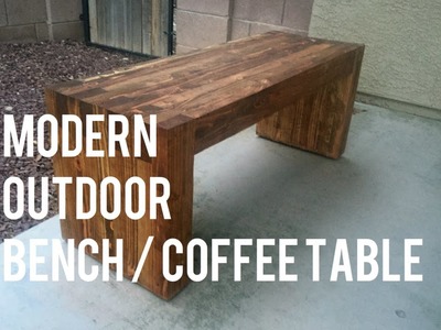 DIY Modern Outdoor Bench.Coffee Table -- 2x4s only