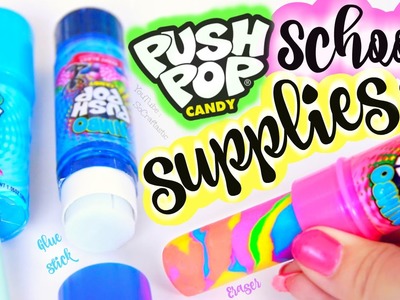DIY Push Pop School Supplies - Eraser, Pencil Sharpener, & Glue Stick How To for Back-To-School