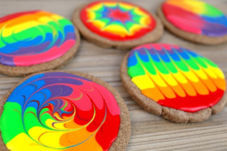 DIY Rainbow Chocolate Orange Cookies | Feather and Fan Technique | CarlyToffle