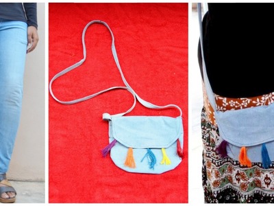 DIY Sling bag from OLD JEANS|| Upcycled Denim Sling bag|| Easiest way || GENERATION_DIY
