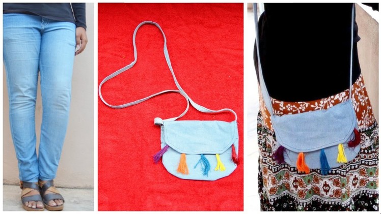 DIY Sling bag from OLD JEANS|| Upcycled Denim Sling bag|| Easiest way || GENERATION_DIY