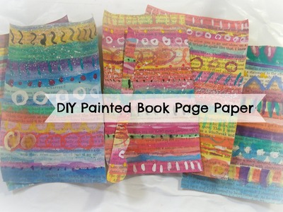 DIY Watercolor Painted Book Pages. Watercolor collage paper.watercolour on book pages