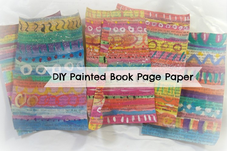 DIY Watercolor Painted Book Pages. Watercolor collage paper.watercolour on book pages