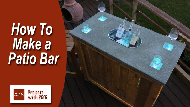How to Make a Patio Bar - DIY Concrete Counter Bar with Wood Base