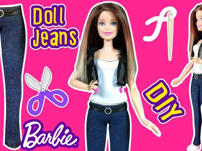 How to Make Barbie Doll Jeans - DIY Barbie Clothes Tutorial - Making Kids Toys