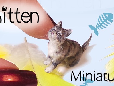 Miniature Cat Tutorial. Realistic Kitten Dollhouse DIY. SugarCharmShop