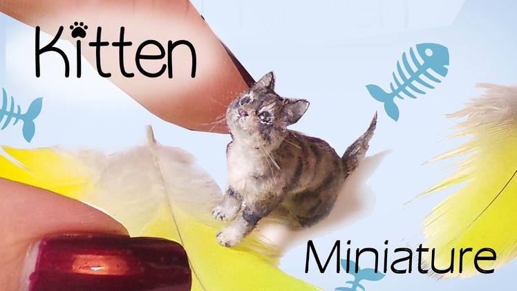 Miniature Cat Tutorial. Realistic Kitten Dollhouse DIY. SugarCharmShop