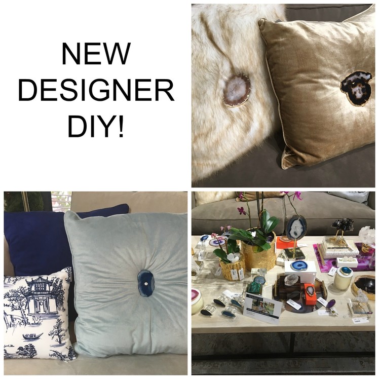 NEW !!!  Designer DIY:  Agate Stone Decorative Pillows