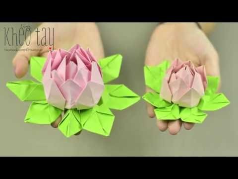 easy origami flower open lotus