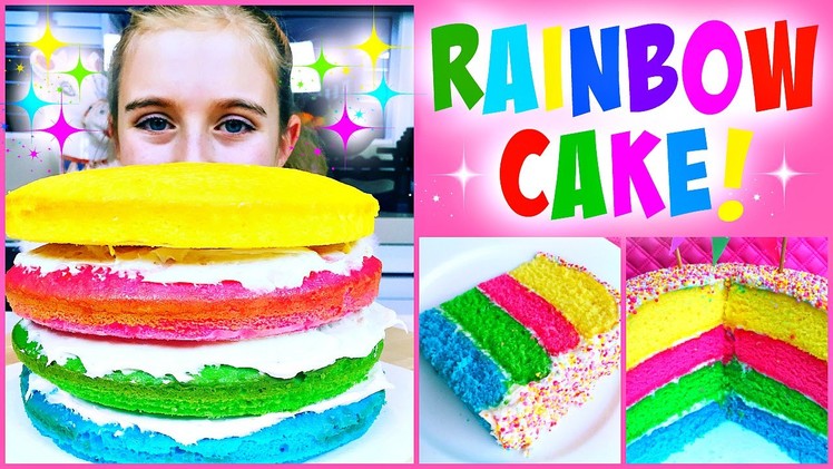 Super Easy DIY Rainbow Cake - So Easy Kid's Can Make It!