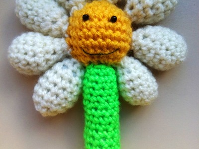 Crochet daisy rattle