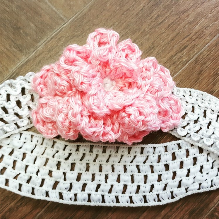 Crochet Flower embellished headband