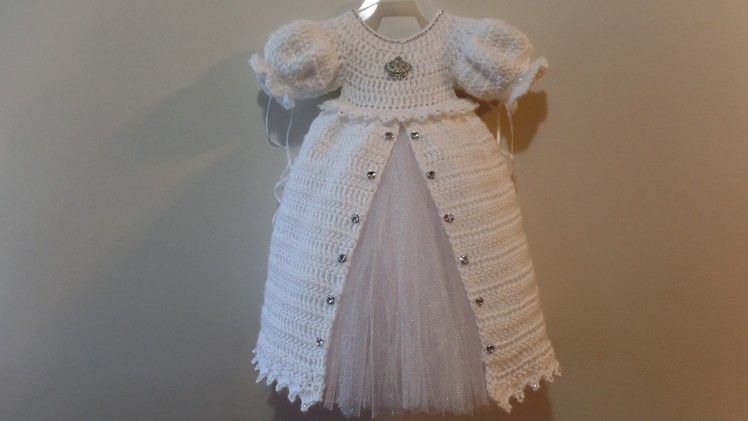 CROCHET How To #Crochet Baby Christening Gown Princess Dress TUTORIAL #330