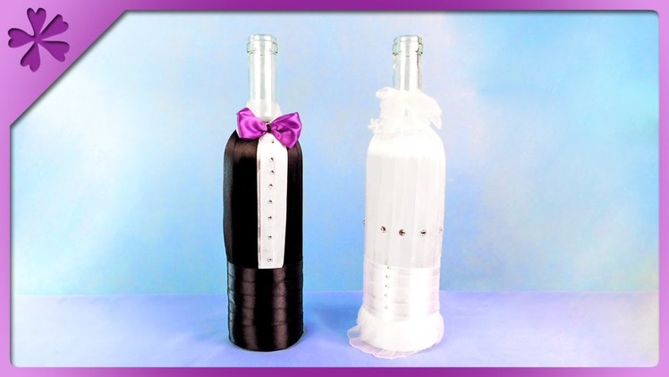 DIY Decorative bottles for wedding (ENG Subtitles) - Speed up #243