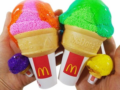 DIY How To Make McDonald's Big And Mini Ice Cream Color Forms Clay slime Toys