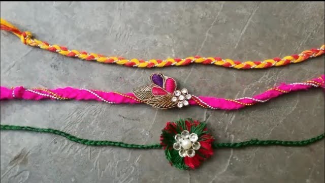 DIY:: HOW TO MAKE RAKHI AT HOME !! 3 DIFFERENT STYLES!!