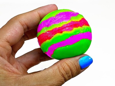DIY: How to Make Your Own STRIPED BOUNCY BALL WITH BORAX!! Super Bouncy, Just 4 Ingredients!
