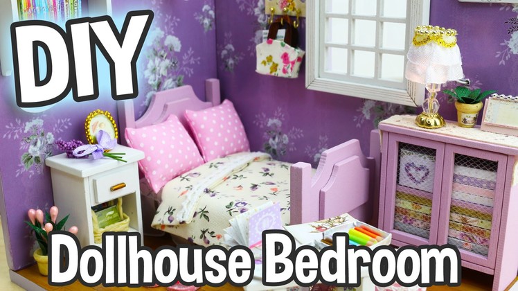 DIY Miniature Dollhouse Kit Cute Bedroom Roombox with Working Lights!. Relaxing Crafts