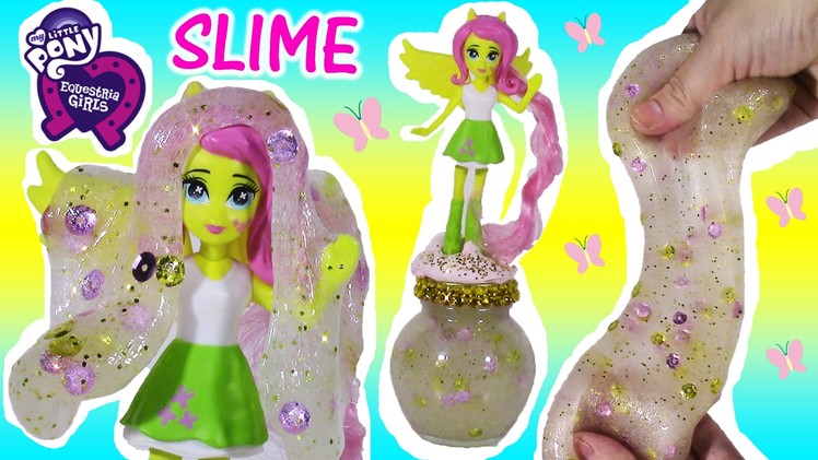 DIY MLP Equestria Girls GLitter SLIME! Make Your own Squishy  FLUTTERSHY Putty  JAR! Happy Places