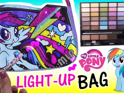 DIY MLP Rainbow Dash Light-UP BAG! Happy Places FUN School Supplies MAKEUP Notebook Scented PEN!