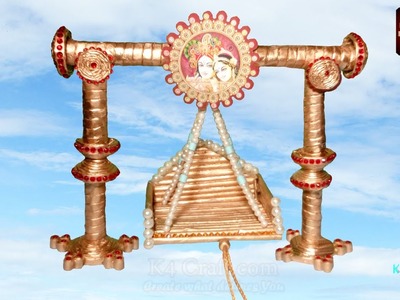 DIY: Newspaper Golden Color Fancy Lord Ganesha (Ganpati) temple for Ganesh Chaturthi -Part #2