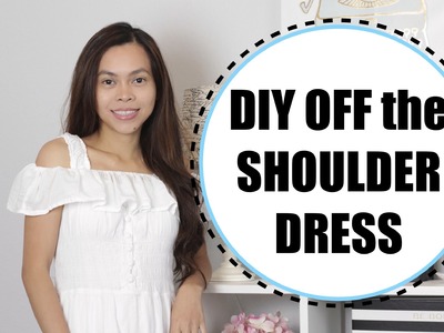 DIY Off the Shoulder Dress, Sewing Project for Beginners, Zero Dollar Challenge