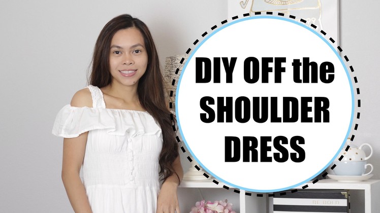 DIY Off the Shoulder Dress, Sewing Project for Beginners, Zero Dollar Challenge