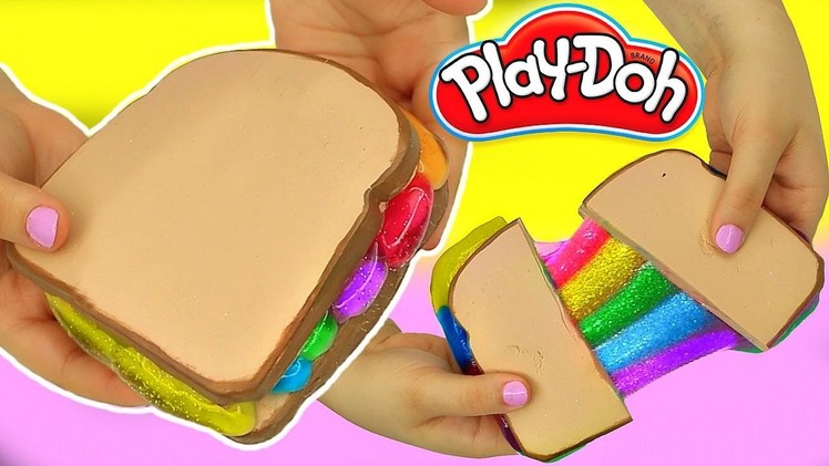 DIY Play Doh Grilled Rainbow Cheese Slime!