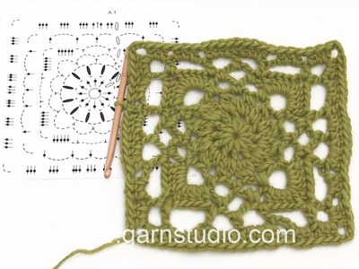 DROPS Crocheting Tutorial: How to work the square in the blanket in DROPS 171-53