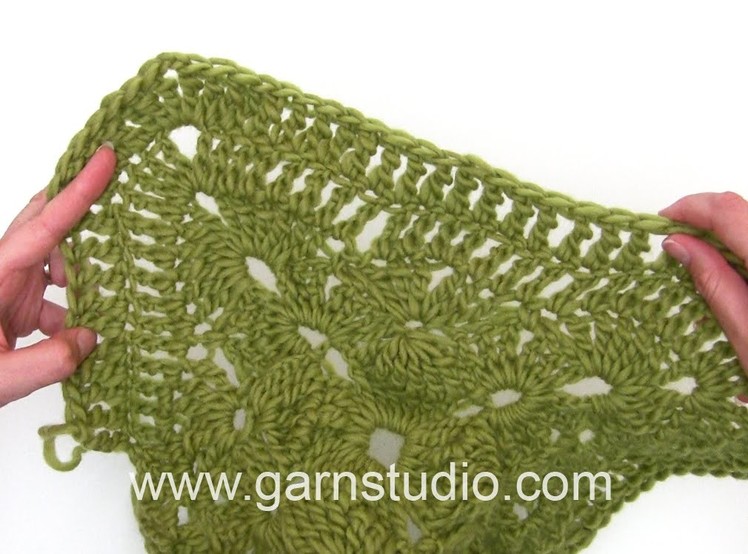 DROPS Crocheting Tutorial: How to work granny square used in DROPS 158-53