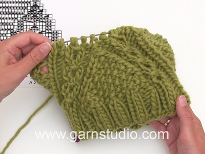 DROPS Knitting Tutorial: How to work chart A.1B and A.2 for the hat in DROPS 171-18
