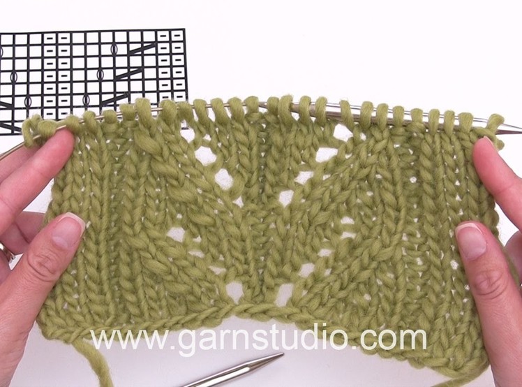DROPS Knitting Tutorial: How to work the lace pattern for the poncho in DROPS 173-46