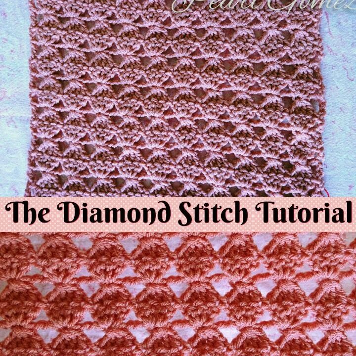 Easy Crochet - How to make The Diamond Stitch - Scarf ( Step by Step Tutorial )  ♥ Pearl Gomez  ♥