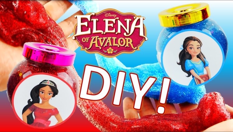 Easy DIY Princess Elena and Isabel Glitter Slime! How to make Elena of Avalor Putty Jar