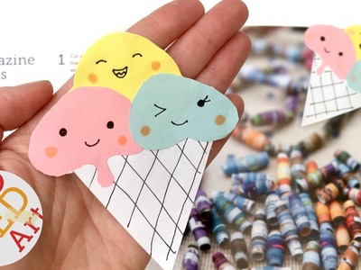 Easy Kawaii DIY - Icecream Bookmark Corners - Paper Crafts
