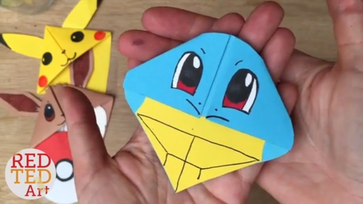 Easy Squirtle DIY - Pokemon Bookmarks - Origami Inspired - Pokemon Go