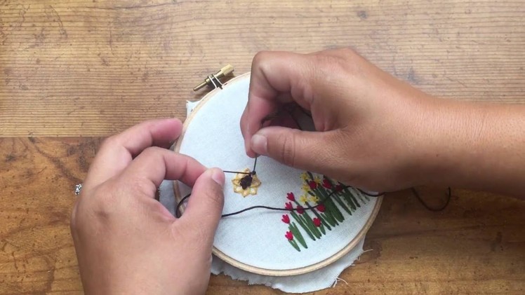 Hand Embroidery: How to Stitch a Sunflower, DIY Tutorial