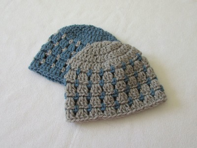 How to crochet a block stitch baby hat. beanie