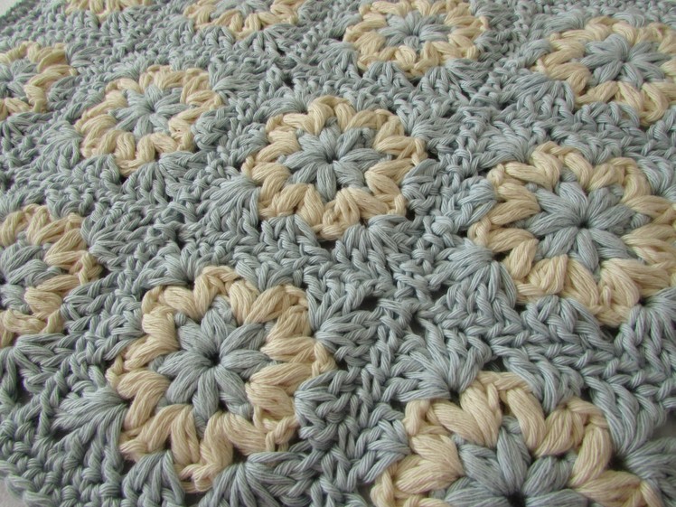 How to crochet a puff stitch granny square blanket. afghan