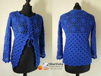 How to crochet jacket free tutorial pattern all sizes