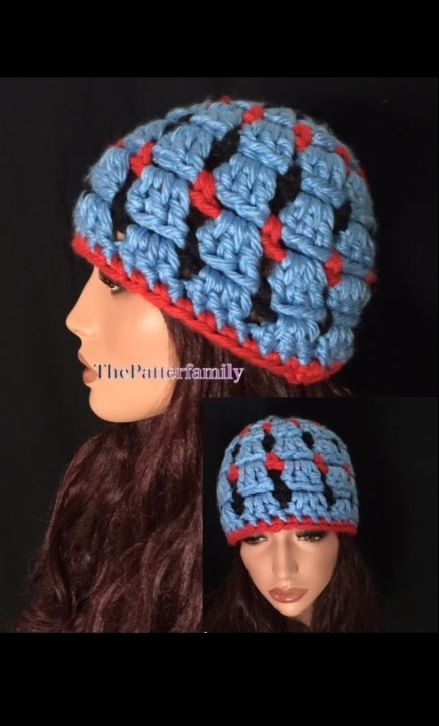 How to Crochet Tricolour Block Stitch Beanie Hat Pattern #58│by ThePatterfamily