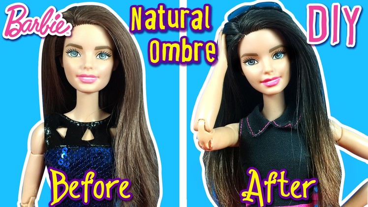 How to DIY Ombre Hair Using Dark Hair Barbie Doll - Barbie Hair Tutorial