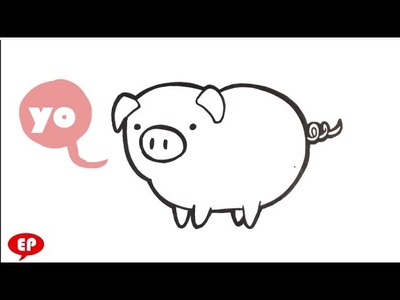 How to Draw a Pig - Chibi - Easy Pictures to Draw