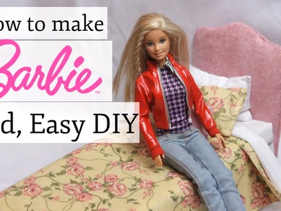 How to make a Barbie Bed Easy DIY Homemade Toy