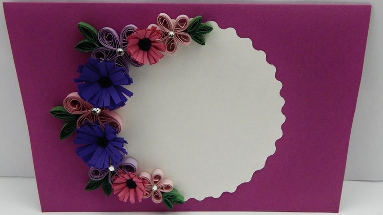 How to make a greeting card with quilling flowers DIY (tutorial + free pattern)